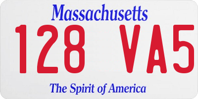 MA license plate 128VA5