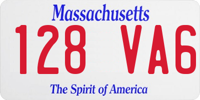 MA license plate 128VA6