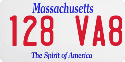 MA license plate 128VA8