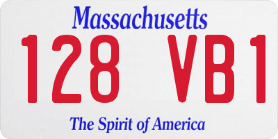 MA license plate 128VB1