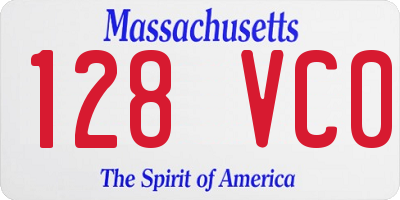 MA license plate 128VC0