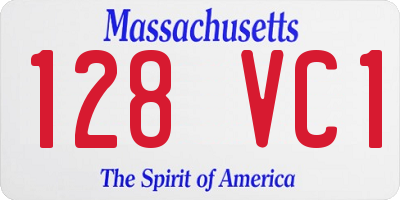 MA license plate 128VC1