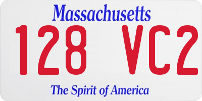 MA license plate 128VC2