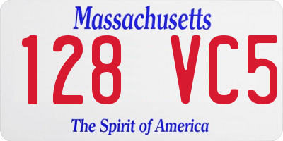 MA license plate 128VC5