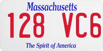 MA license plate 128VC6