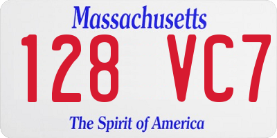 MA license plate 128VC7