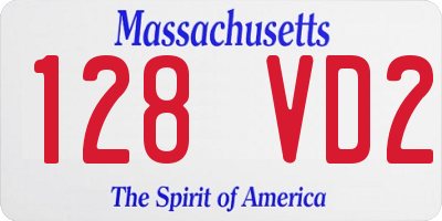 MA license plate 128VD2