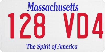 MA license plate 128VD4