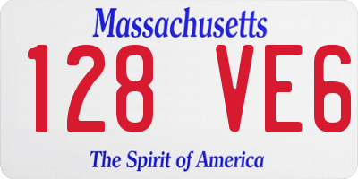 MA license plate 128VE6