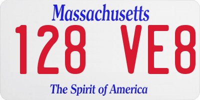 MA license plate 128VE8