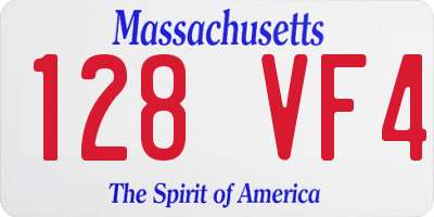 MA license plate 128VF4