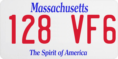 MA license plate 128VF6
