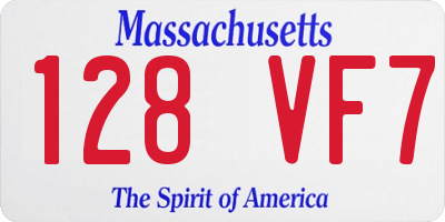 MA license plate 128VF7