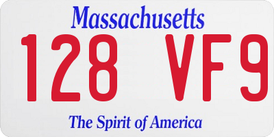 MA license plate 128VF9