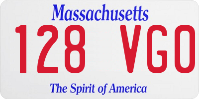 MA license plate 128VG0