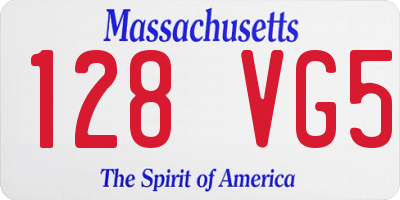 MA license plate 128VG5