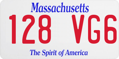 MA license plate 128VG6