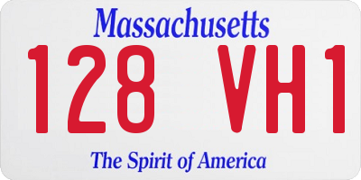 MA license plate 128VH1