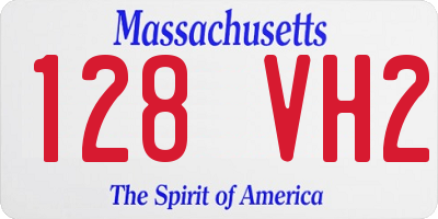 MA license plate 128VH2