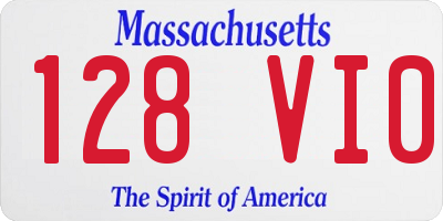 MA license plate 128VI0