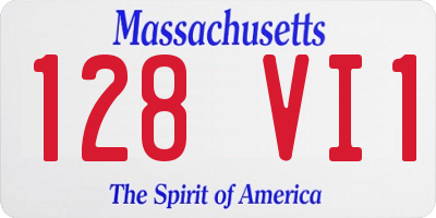 MA license plate 128VI1