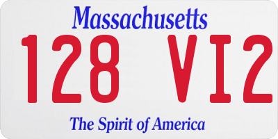 MA license plate 128VI2