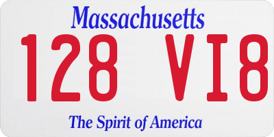 MA license plate 128VI8
