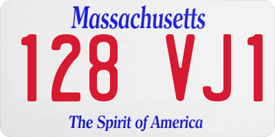 MA license plate 128VJ1