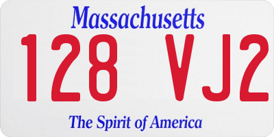 MA license plate 128VJ2