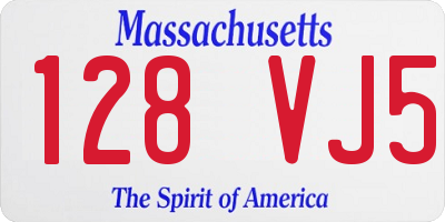 MA license plate 128VJ5