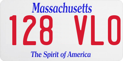 MA license plate 128VL0