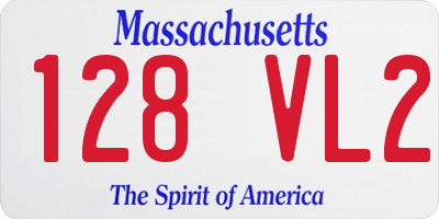 MA license plate 128VL2