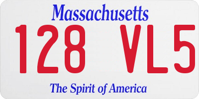 MA license plate 128VL5