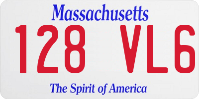 MA license plate 128VL6