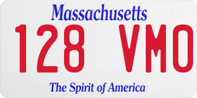 MA license plate 128VM0