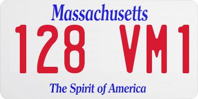 MA license plate 128VM1