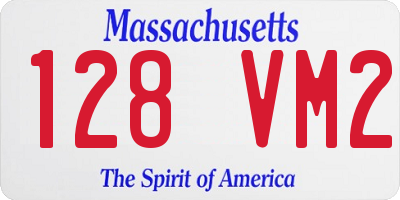 MA license plate 128VM2