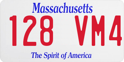 MA license plate 128VM4