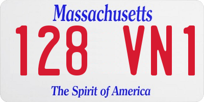 MA license plate 128VN1