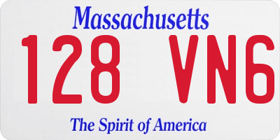 MA license plate 128VN6
