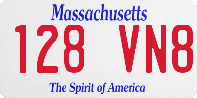MA license plate 128VN8