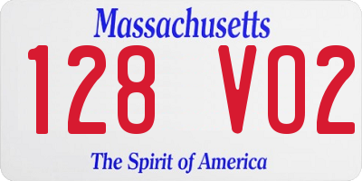 MA license plate 128VO2