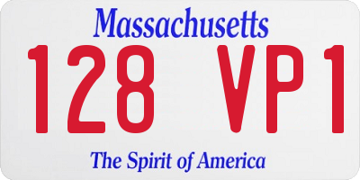 MA license plate 128VP1