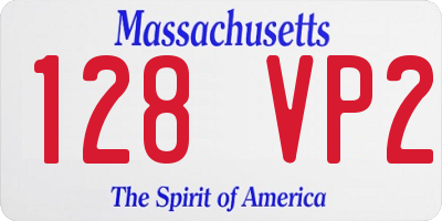 MA license plate 128VP2