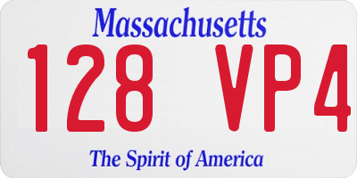 MA license plate 128VP4