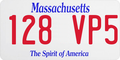 MA license plate 128VP5