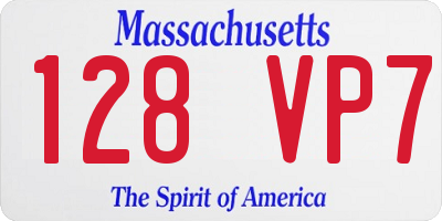 MA license plate 128VP7