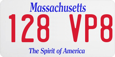 MA license plate 128VP8