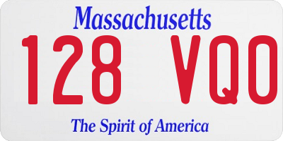 MA license plate 128VQ0