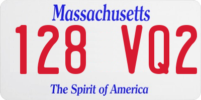 MA license plate 128VQ2